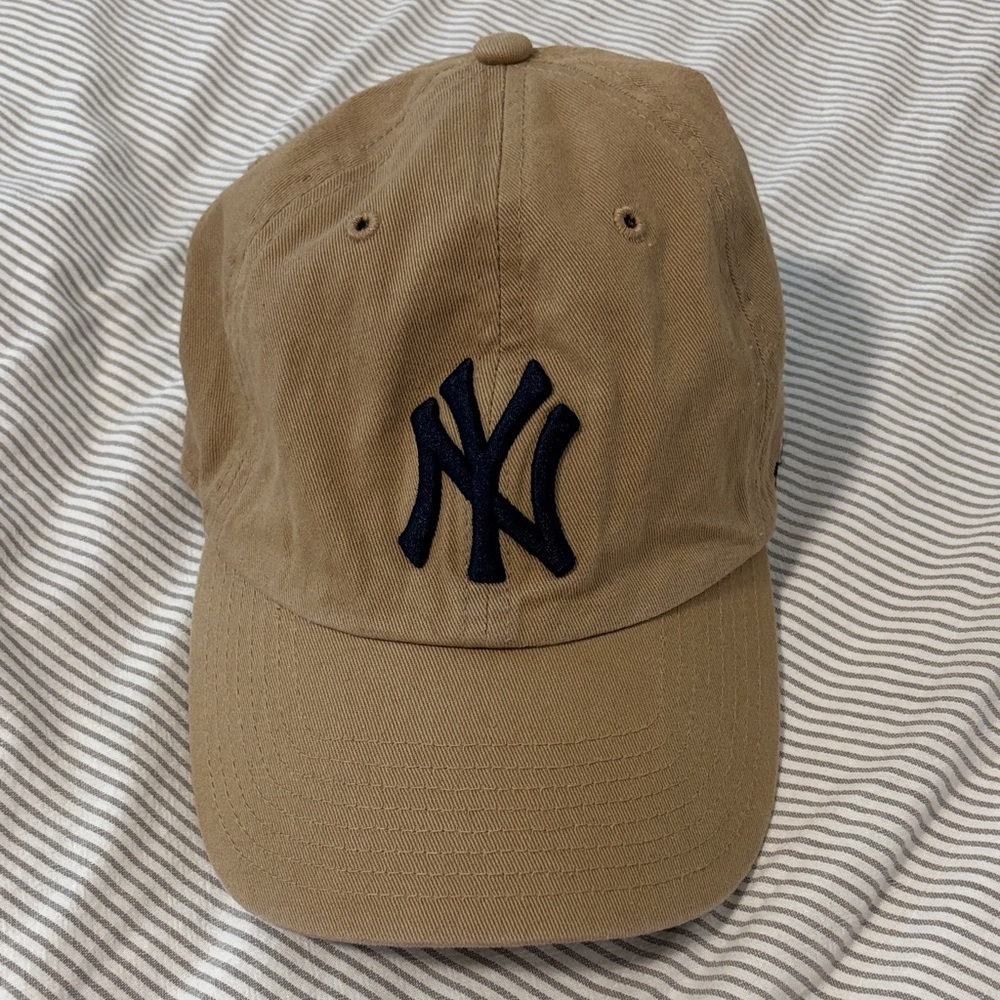 47 Brand Yankees Khaki Cap with Dark Blue Logo